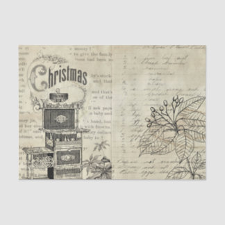 Black and White Victorian Stove Poinsettia  Tissue Paper