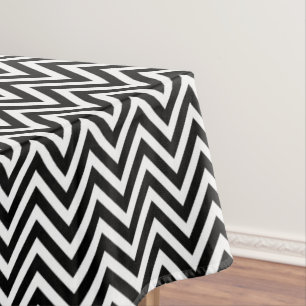 Black and White Vintage Chevron Stripes New Tablecloth