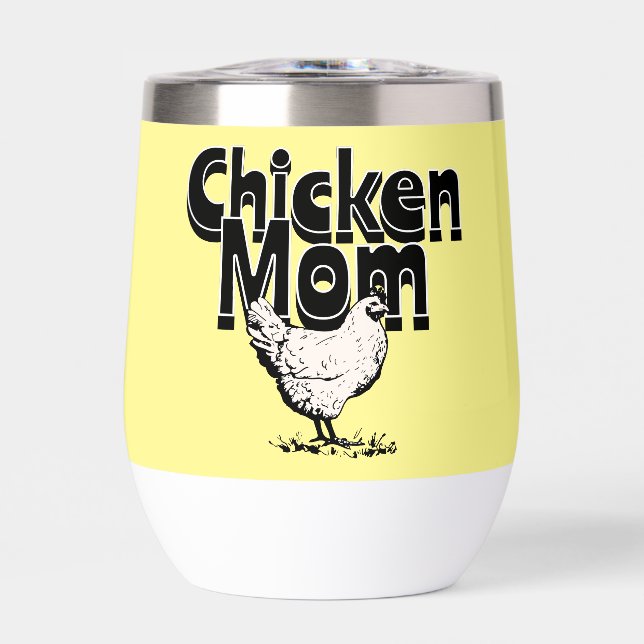 Black and White Vintage Chicken Mum Personalised (Front)