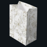 Black and White Vintage Floral Face Line Pattern 3 Medium Gift Bag<br><div class="desc">Vintage floral face line pattern gift bag featuring elegant abstract female faces paired with delicate blooming flowers on a clean white background. Minimalist and feminine with a soft rustic aesthetic,  this timeless design is ideal for boho style lovers,  floral art enthusiasts,  beauty lovers,  and fans of modern vintage decor.</div>