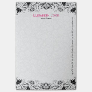 Black And White Vintage Floral Lace Post-it Notes