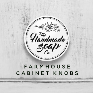 Black and White Vintage Handmade Soap Bathroom Ceramic Knob