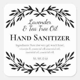 Black And White Vintage Homemade Hand Sanitizer Square Sticker