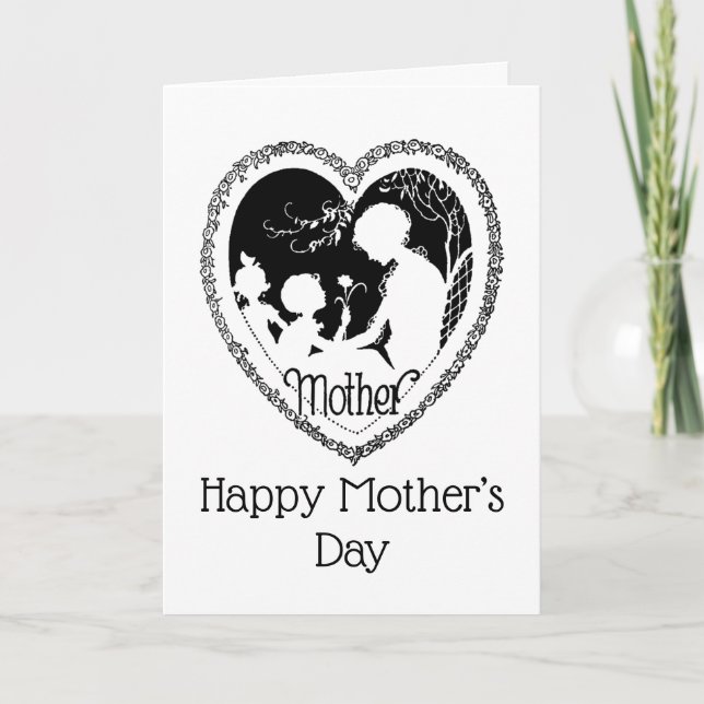 Black and White Vintage Mother’s Day Card (Front)