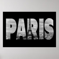 Black and White Vintage Paris and Eiffel Tower
