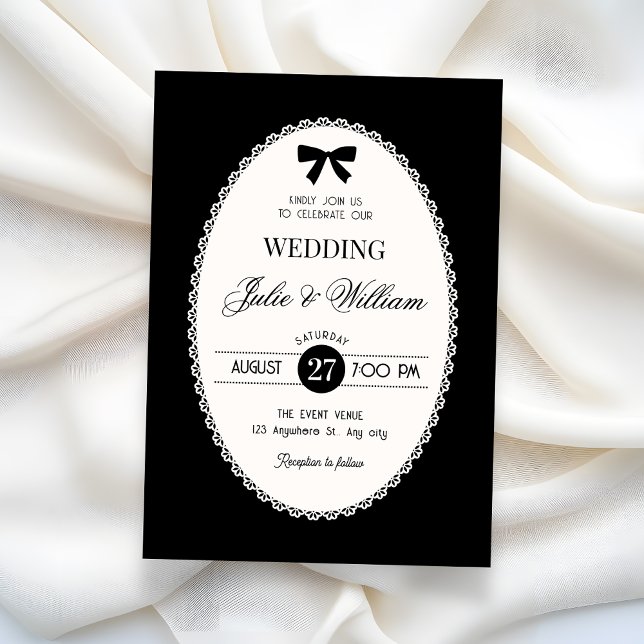 Black and white vintage wedding invitation (Creator Uploaded)