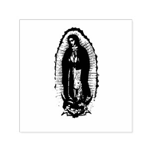 Black and White Virgen de Guadalupe Self-inking Stamp