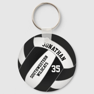 black and white volleyball team colours boys key ring
