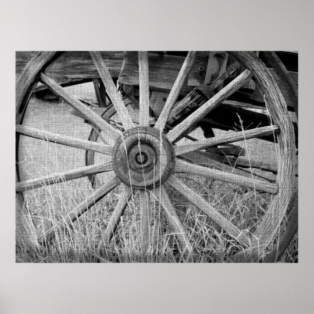 Black and White Wagon Wheel Print (Front)