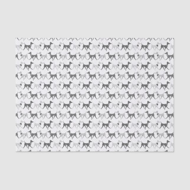 Black and white walking dogs tissue paper (Front)