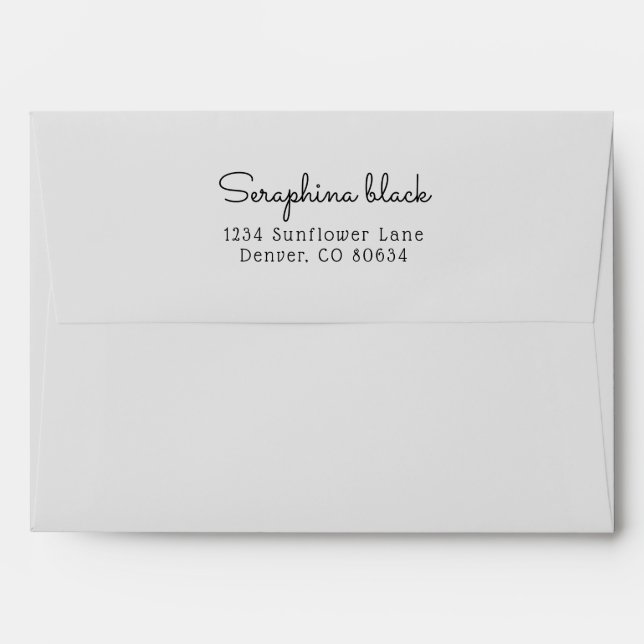 Black And White Watercolor Gingham Envelope (Back (Top Flap))