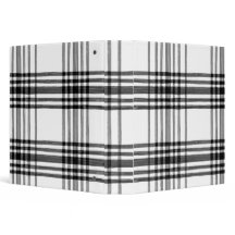 Black and White Watercolor Plaid Binder