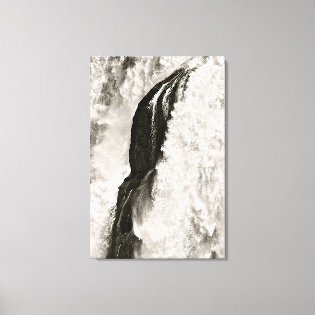 BLACK AND WHITE WATERFALL DETAIL CANVAS PRINT (Front)