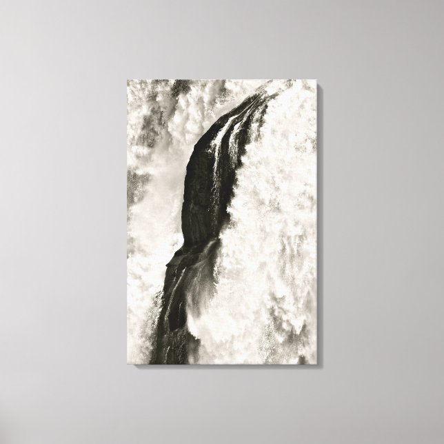 BLACK AND WHITE WATERFALL DETAIL CANVAS PRINT (Front)