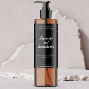 Black and white waterproof cosmetics bottle label