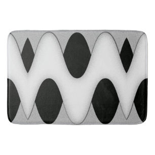 Black and White Wave Bath Mat