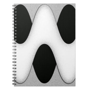 Black and White Wave Spiral Notebook