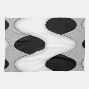 Black and White Wave Tea Towel