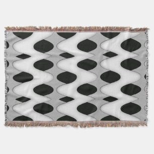 Black and White Wave Throw Blanket