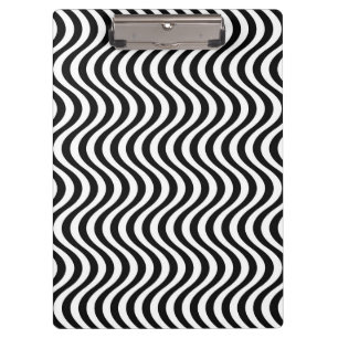 Black and White Waves Clipboard