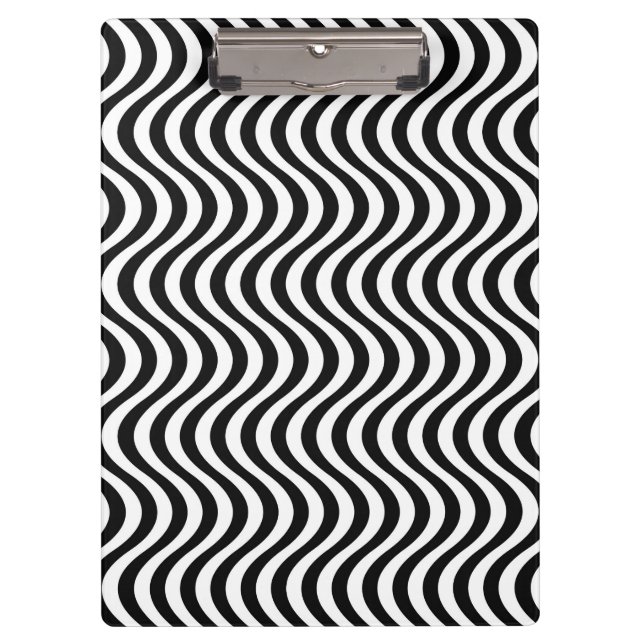Black and White Waves Clipboard (Front)