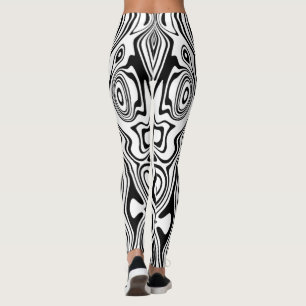 Black and White Waves Leggings
