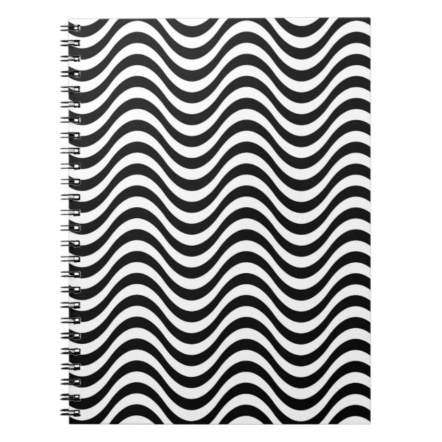 Black and White Waves Notebook (Front)