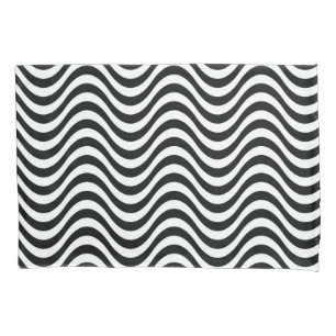 Black and White Waves Pillowcase