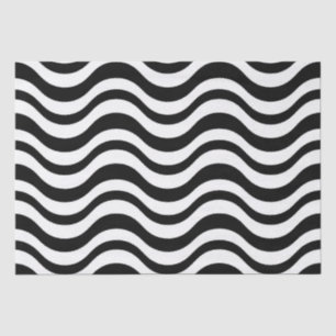 Black and White Wavy Abstract Pattern Tissue Paper