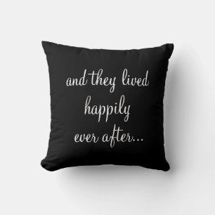 Black and White "We Did" Wedding Date Pillow