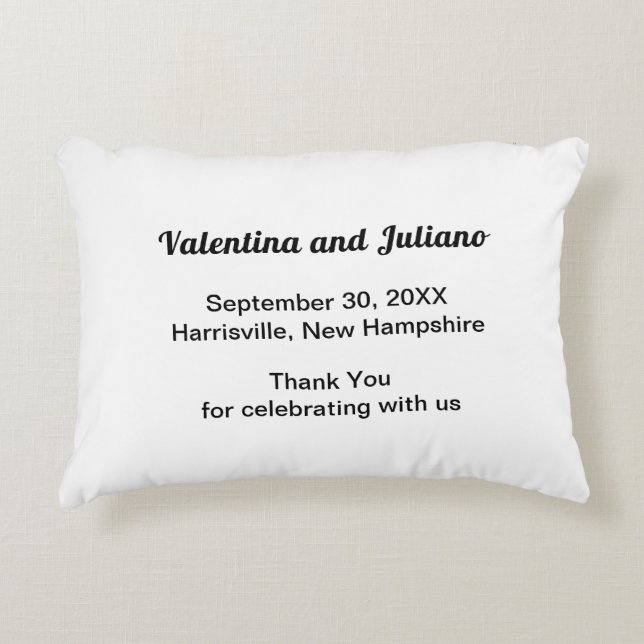 Black and White Wedding Accent Pillow (Front)