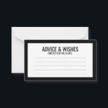 Black and White Wedding Advice and Wishes Card<br><div class="desc">Black and White Wedding Wedding Advice and Wishes Card
featuring your information in black bold sans serif font with black rectangle border.

Click on the customise it button to personalise the design.</div>