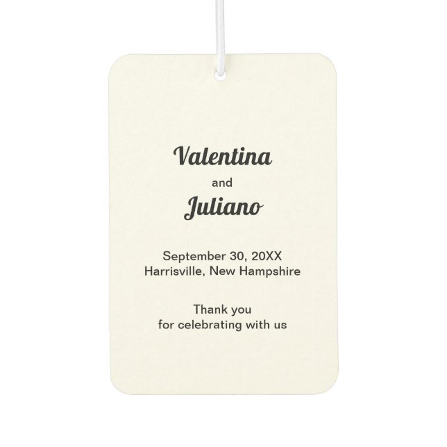 Black and White Wedding Air Freshener (Front)