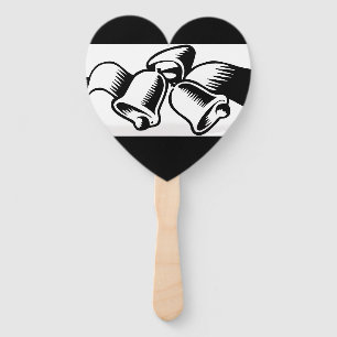 Black And White Wedding Bells Hand Fan