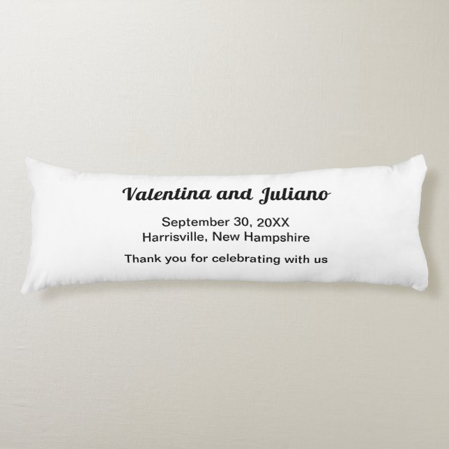 Black and White Wedding Body Pillow (Front)