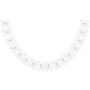 Black and White Wedding Bunting Banner