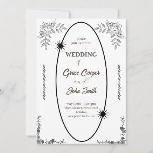 Black and White wedding card design