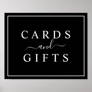 Black and White Wedding Cards & Gifts Sign