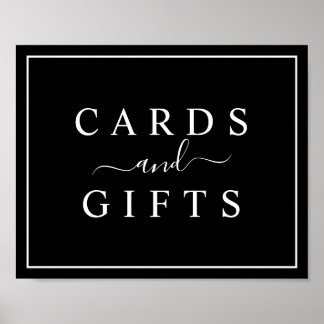 Black and White Wedding Cards & Gifts Sign