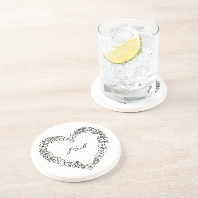 black and white wedding coaster (Side)
