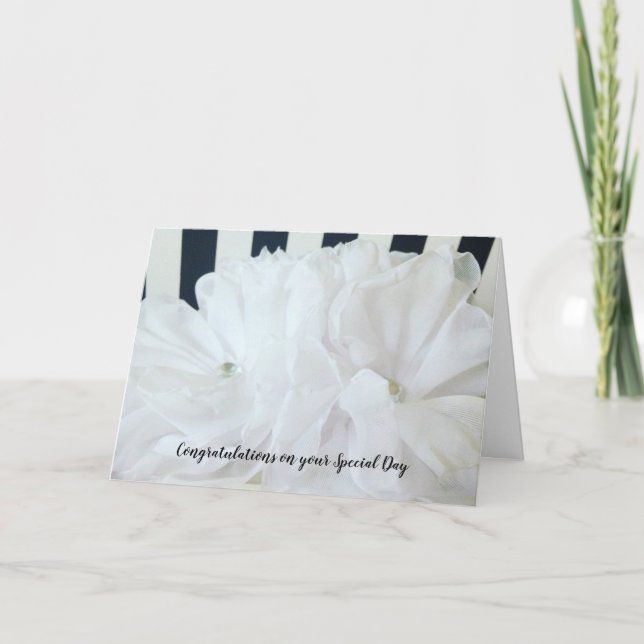 Black and White Wedding Congratulations Card (Front)