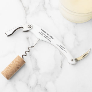 Black and White Wedding Corkscrew