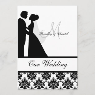 Black and White Wedding Couple Wedding Invitation