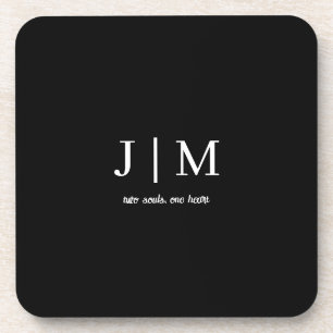 Black and White Wedding Customisable Text Coaster