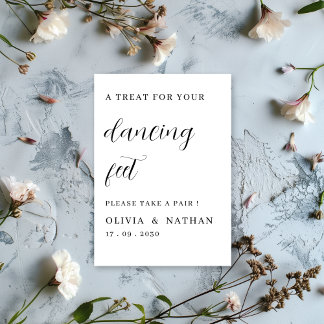 Black and white Wedding Dancing Feet Card