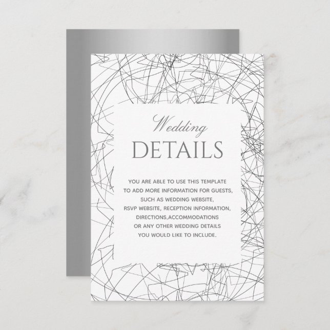 Black and White Wedding Details Card (Front/Back)