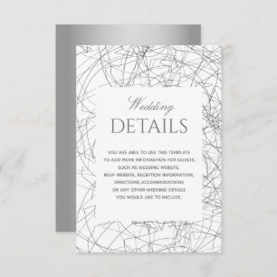 Black and White Wedding Details Card