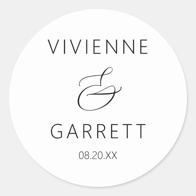 Black and White Wedding Envelope Seals (Front)