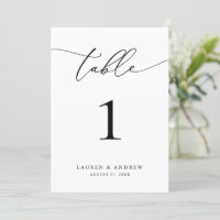 Black and White Wedding Event Table Number