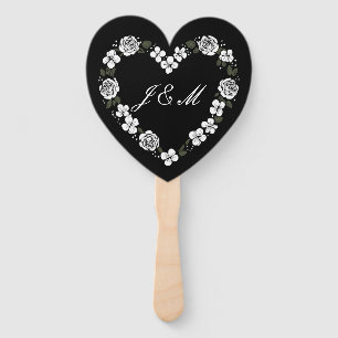 Black and White Wedding Fan